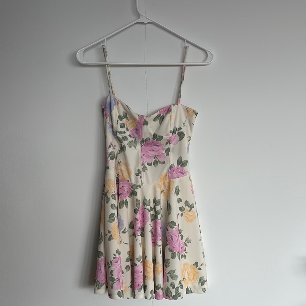 Zara Pink and Purple Floral Mini Dress Sleeveless